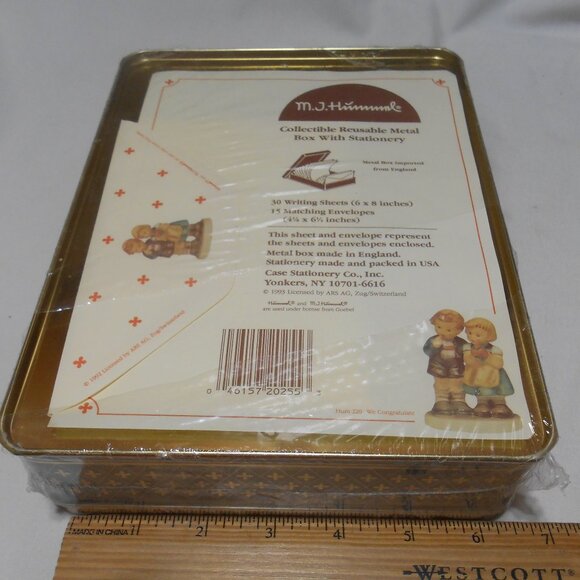 VTG M.J. HUMMEL REUSABLE METAL TIN CANISTER 1993 STATIONARY SET SEALED 🎁🔥 - Picture 10 of 11